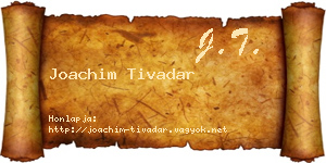 Joachim Tivadar névjegykártya